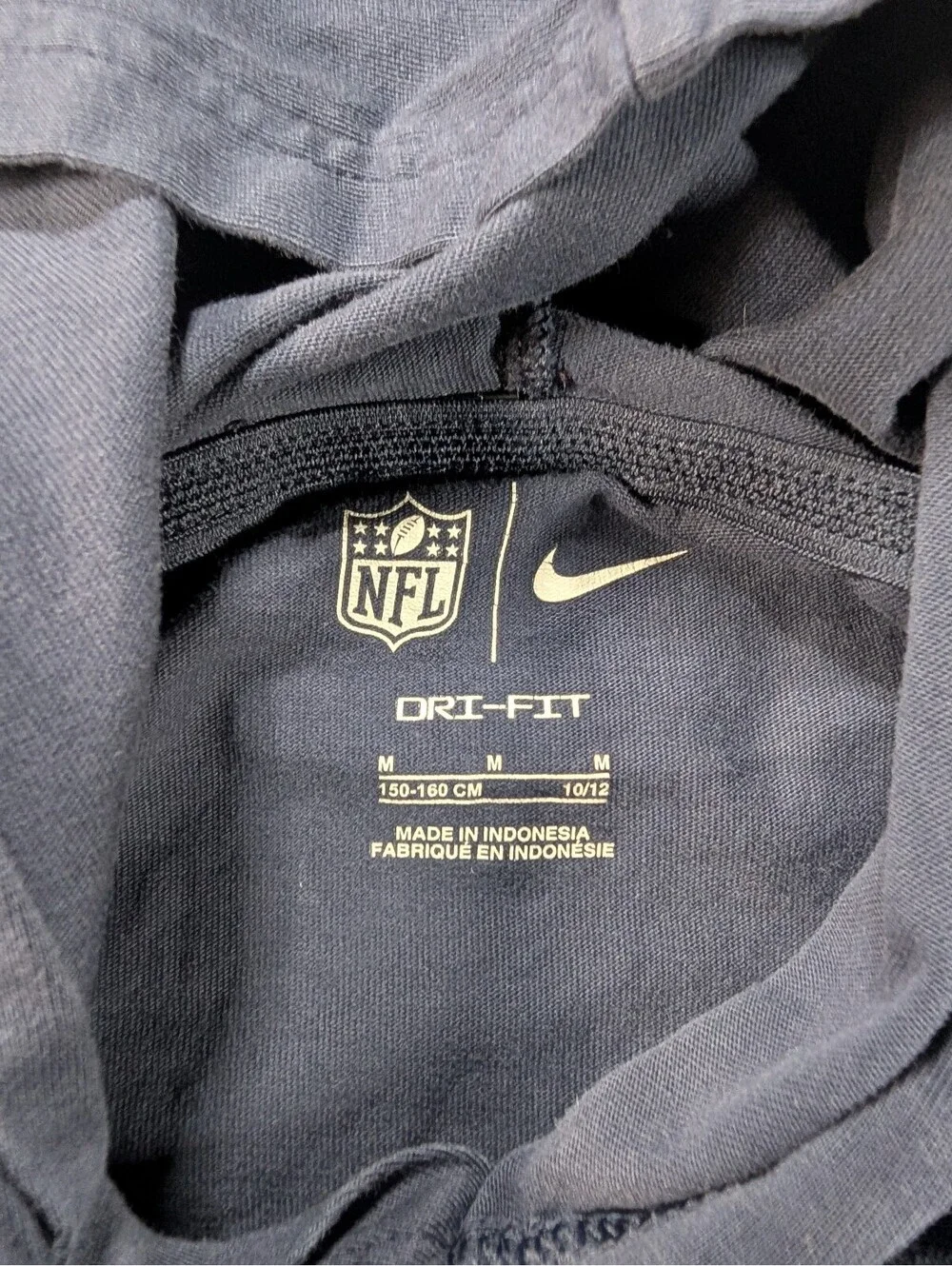 Nike NFL Chicago Bears Dri-FIT Boys Medium Navy Hoodie Thin Youth Football